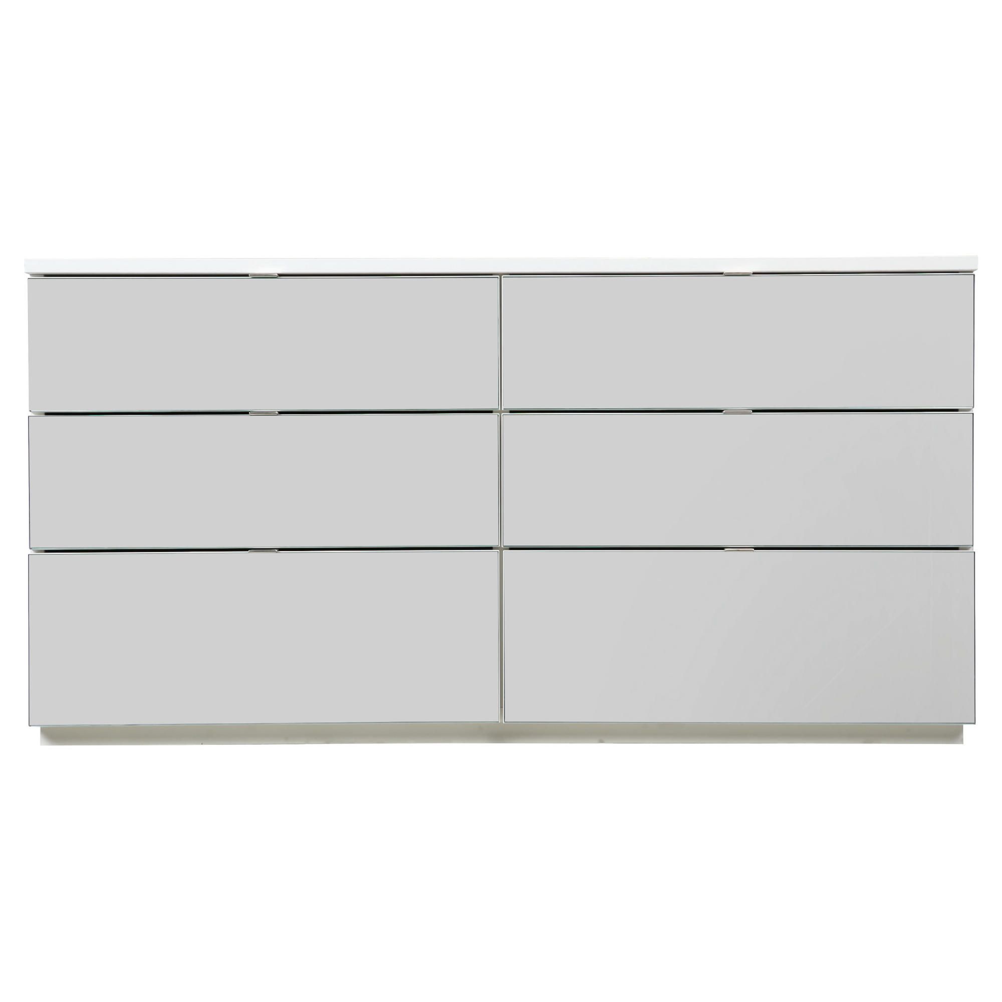 Palermo 6 Drawer Wide Chest White Mirrored at Tesco Direct