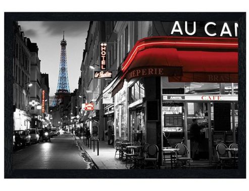 Image of Black Wooden Framed Rue Parisienne Poster