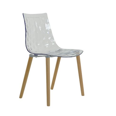 Image of Fizz Gel Dining Chair Natural Wood Leg Clear