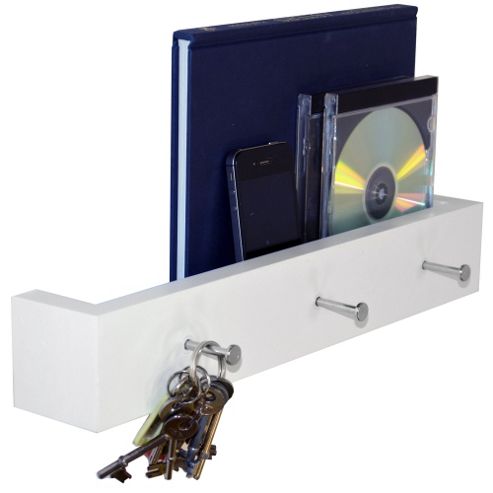 Image of Ellis - Wall Mounted 3 Coat Hook / Hanging Storage - White
