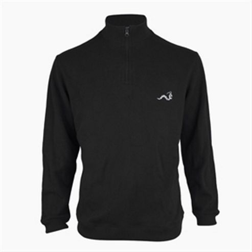Image of Woodworm Golf Half Zip Sweater Black 3xl
