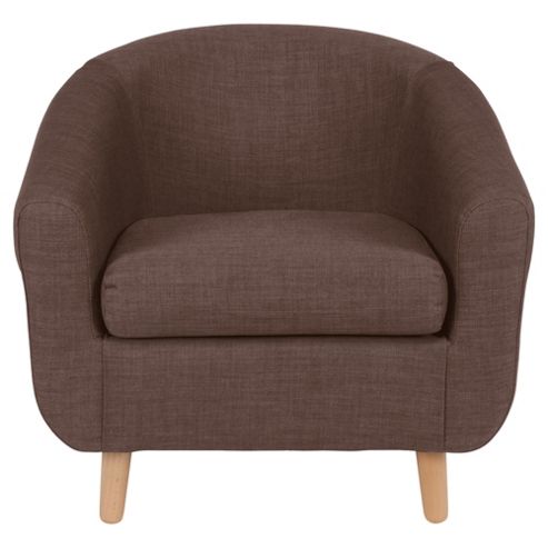 Image of Retro Fabric Tub Chair Mocha