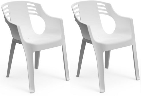 Image of Resol City Garden Outdoor / Indoor Designer Plastic Chair - White - X2