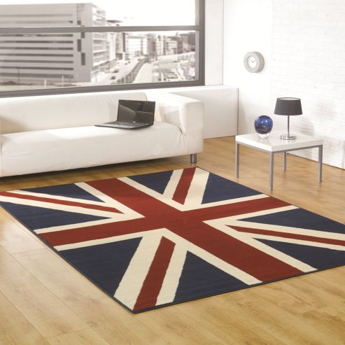 Image of Retro Funky Buckingham Red/white/blue 120x160 Cm Rug