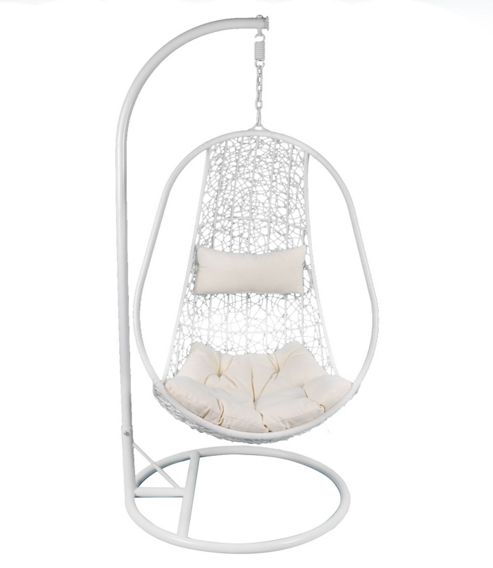 Image of Bentley Garden White Rattan Swing Chair