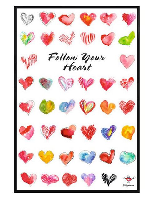 Image of Gloss Black Framed Follow Your Heart Poster
