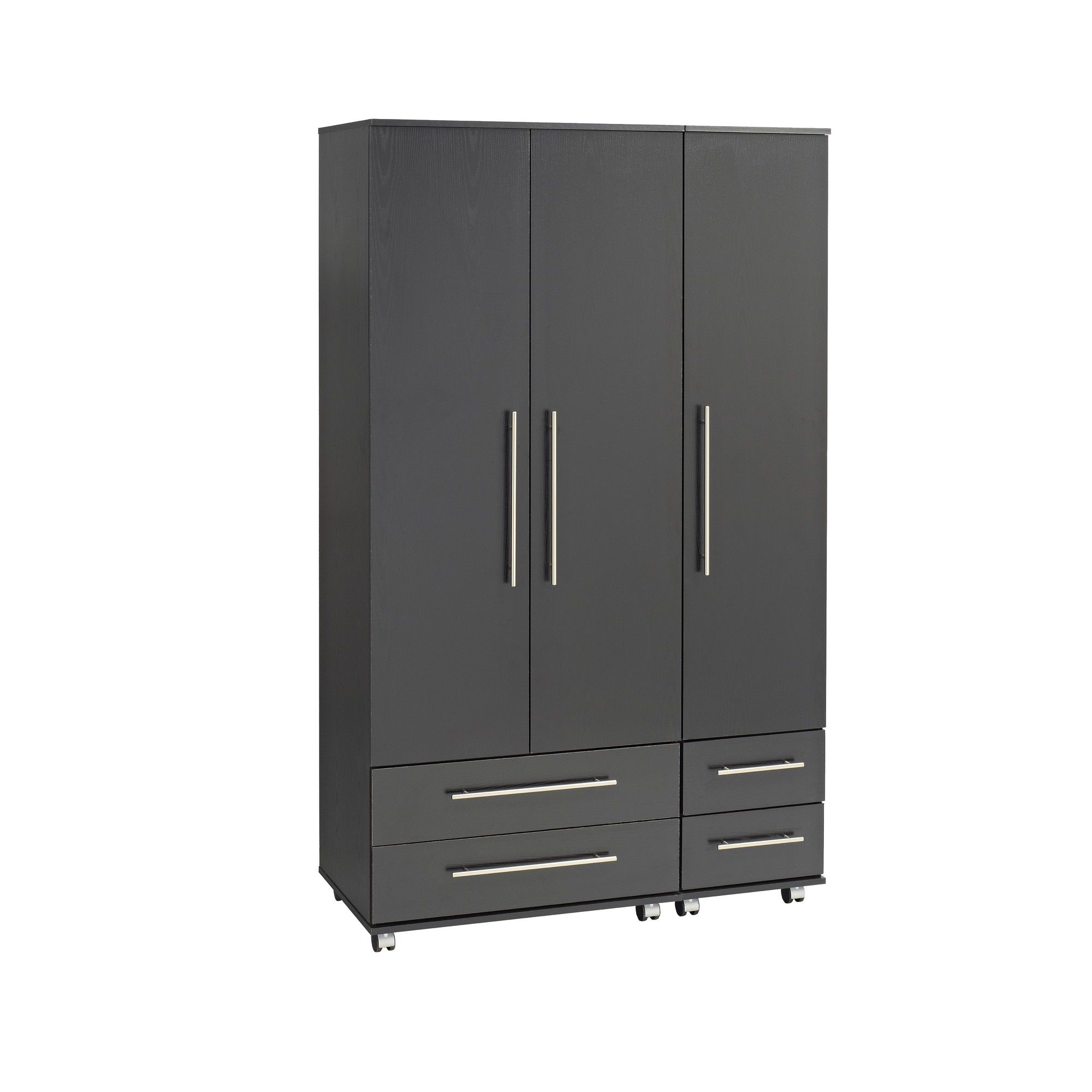 Ideal Furniture Bobby Triple Wardrobe with Four Drawers - Aida Walnut at Tesco Direct