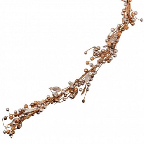 Image of Artificial Gold & Silver Berry & Leaf Christmas Garland