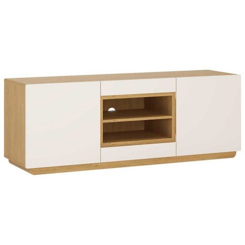 Image of Ultimum Focus Stone Oak And White Tv Stand