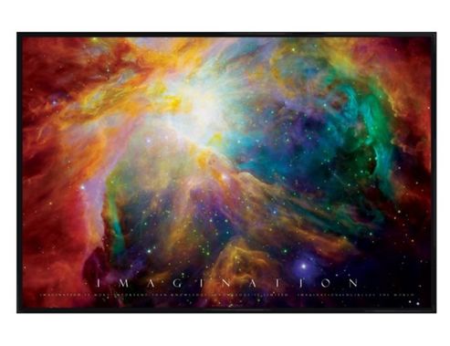 Image of Albert Einstein Gloss Black Framed Imagination Poster