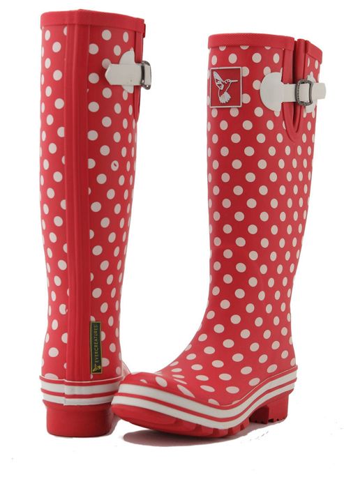 Image of Evercreatures Ladies Evergreen Wellies White Polka Dots 7