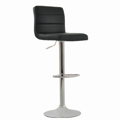 Image of Adriatic Black Faux Leather Bar Stool