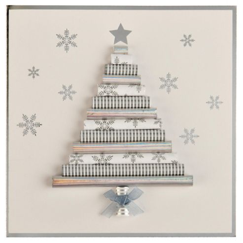Image of Tesco Luxury Rollwrap Christmas Tree Cards, 6 Pack