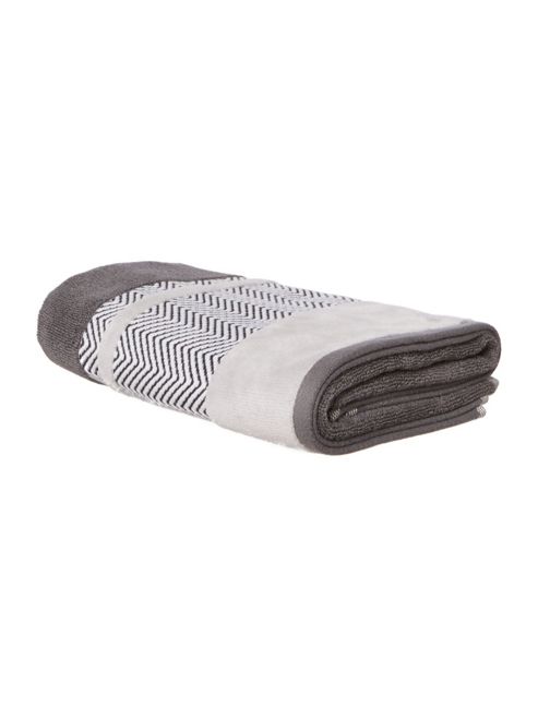 Image of Living By Christiane Lemieux Zig Zag Border Hand Towel Grey