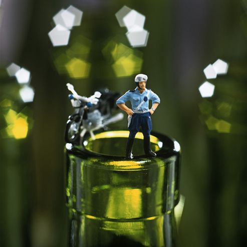 Image of Holy Mackerel Motorbike And Policeman On Bottleneck Greetings Card