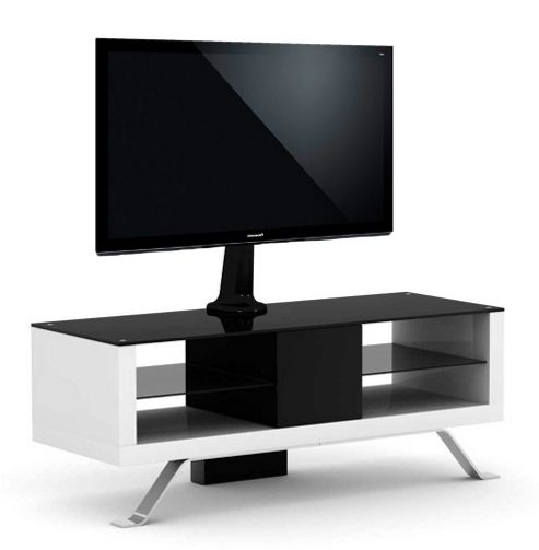 Image of Elmob Arcadia 120-11-fx White Cantilever Tv Stand
