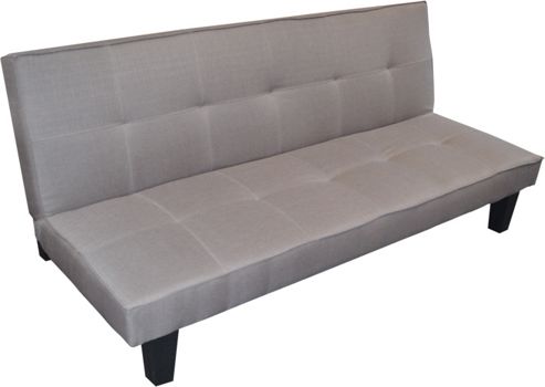 Image of Harbour Housewares Folding Sofa Bed With 3 Positions. Dark Beige