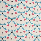 Rosehip Gift Wrap - Blue Birds/Pink Hearts