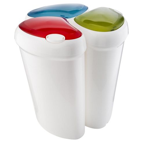 Image of A.b.m. Lotus Recycling Bin 3 Pack Blue/green/red