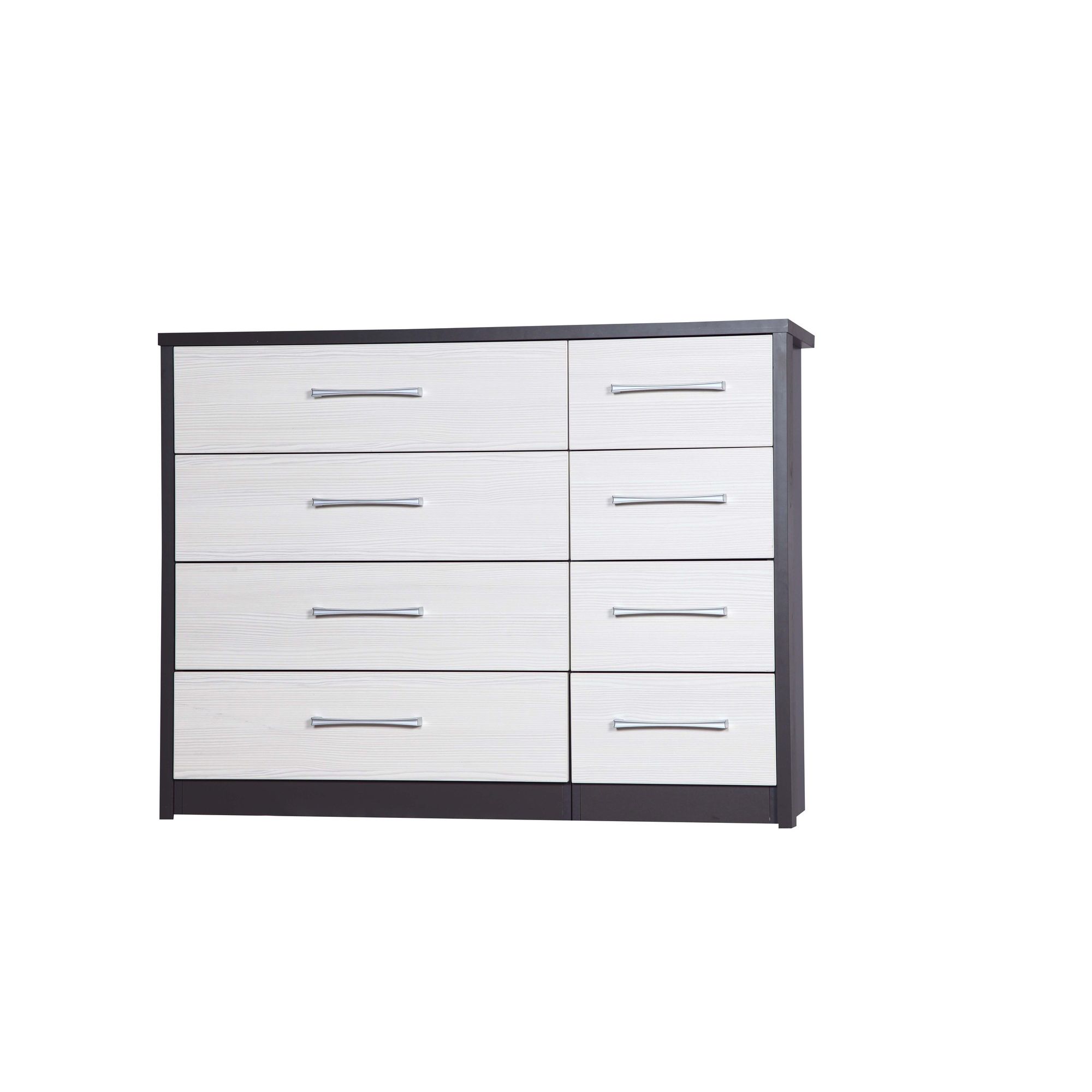 Alto Furniture Avola 8 Drawer Double Chest - Grey Carcass With White Avola at Tesco Direct