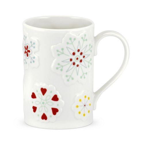 Image of Portmeirion Christmas Wish Embossed Single Mug, Snowflake Design