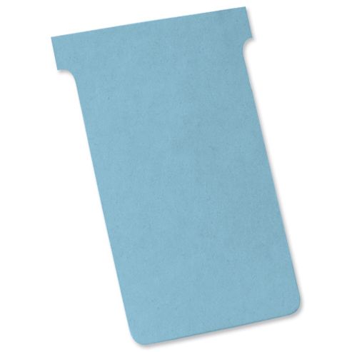 Image of Nobo T-cards Tab Top 15mm W92x Bottom W80x Full H120mm Size 3 Light Blue Ref 32938919 [pack 100]