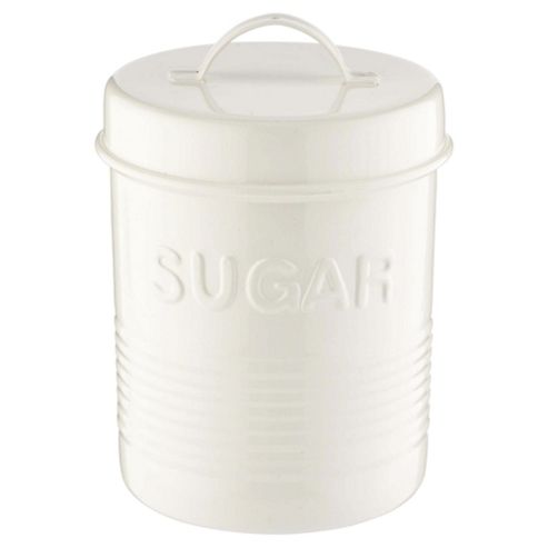 Image of Enamel Sugar Storage Canister, Cream
