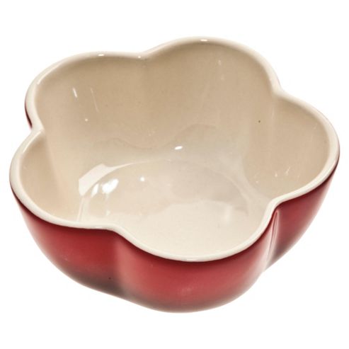 Image of Denby Ceramic Flower Ramekin, cherry Red