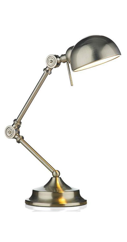 Image of Traditional Double Jointed Desk Lamp In Brushed Chrome