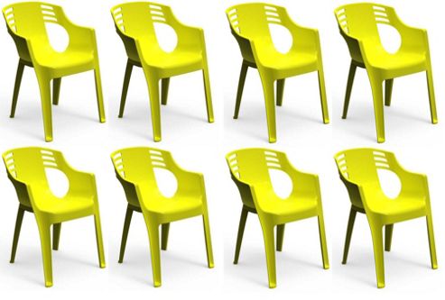Image of Resol City Garden Outdoor / Indoor Designer Plastic Chair - Green - X8
