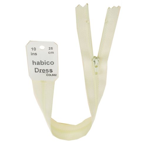 Image of Dress Zip - 25cm - Cream