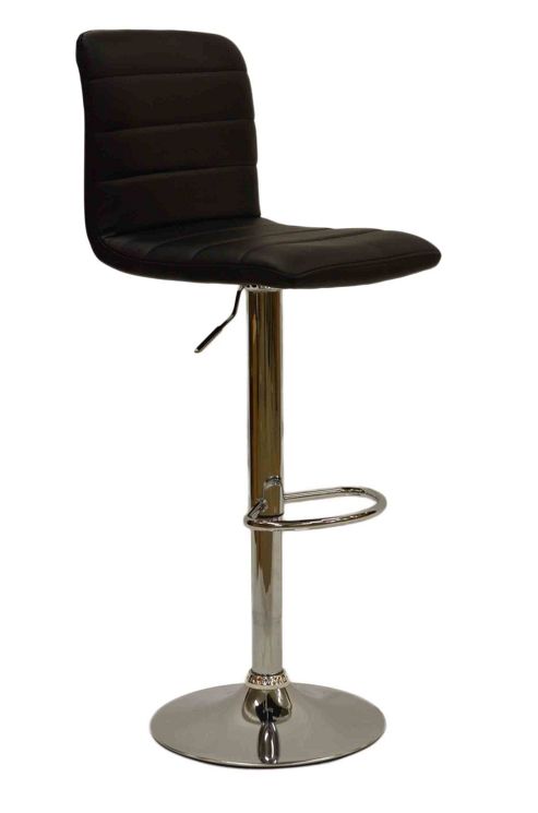 Image of Horizon Black Faux Leather Bar Stool