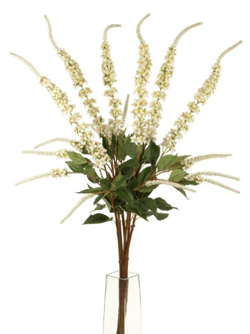 Image of Artificial 110cm Single Stem White Gooseneck Loosestrife Flowering Grass X 6