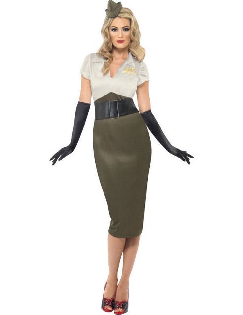 Image of Ww2 Army Pin Up Spice Darling - Adult Costume Size: 16-18