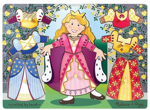 Image of Melissa & Doug Princess Dress-up Mix 'n Match Peg Puzzle