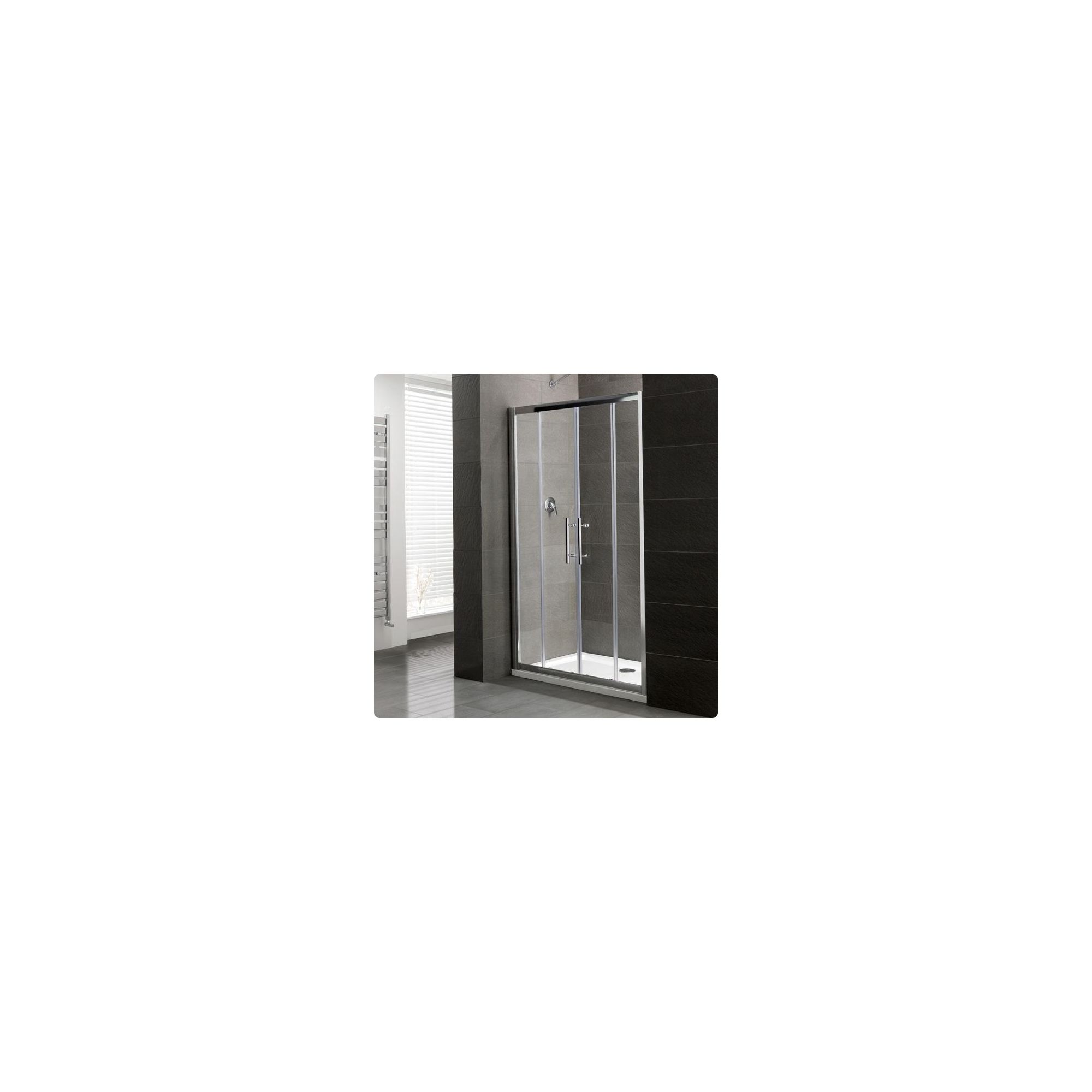 Duchy Select Silver Double Sliding Door Shower Enclosure, 1500mm x 700mm, Standard Tray, 6mm Glass at Tesco Direct