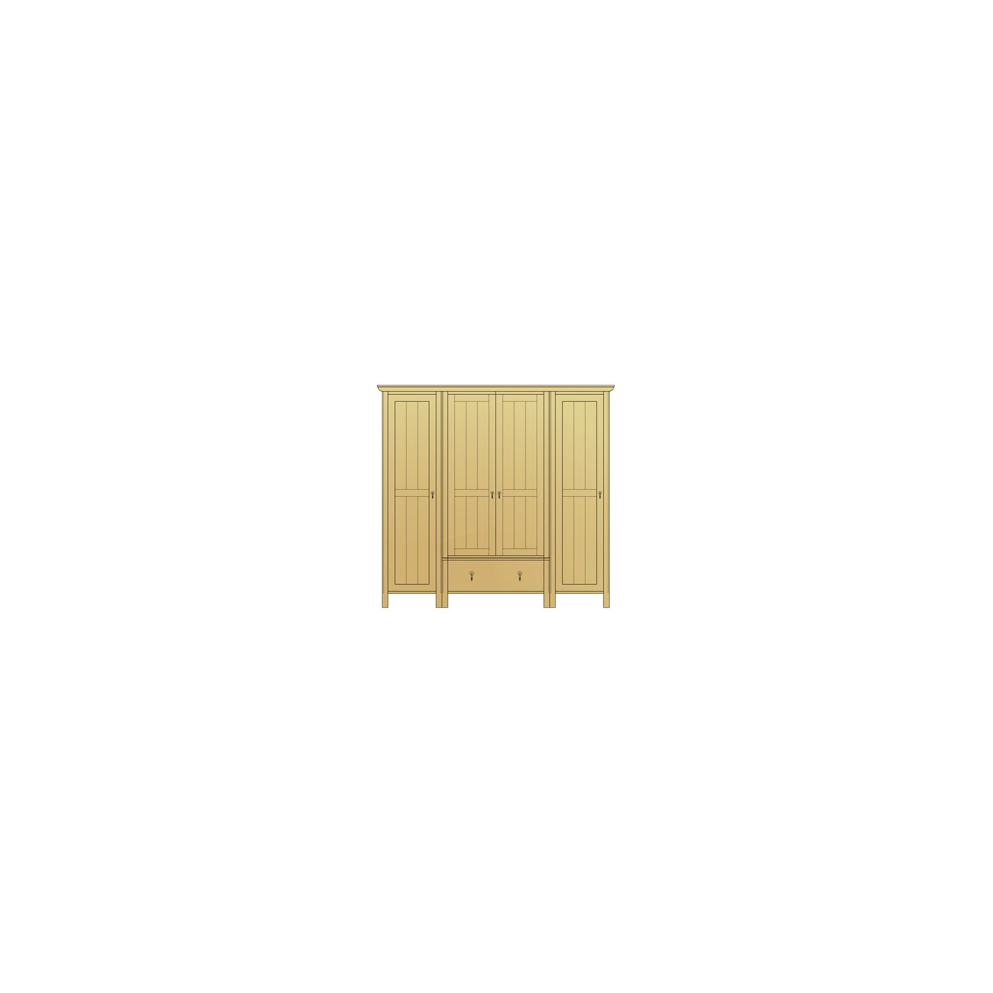Sherry Designs Simply Bedroom 4 Door 1 Drawer Combination Oak Wardrobe at Tesco Direct