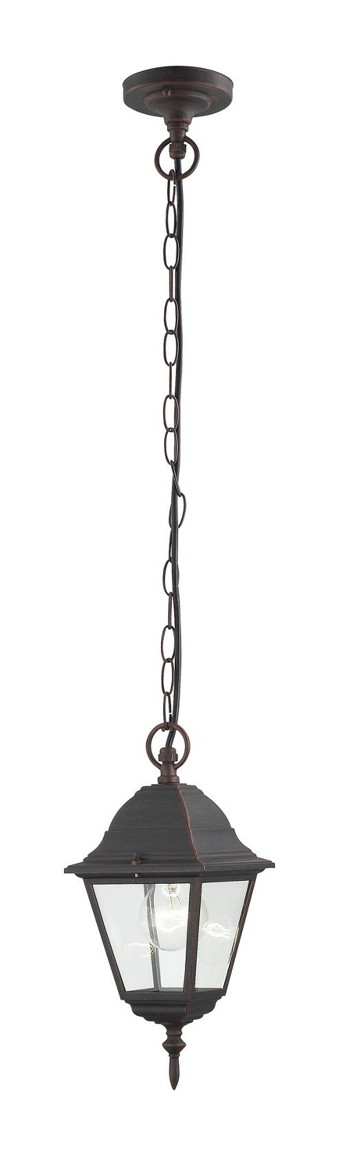 Image of Brilliant Newport 1 Light Outdoor Hanging Lantern - Rust