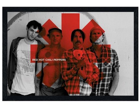 Image of Red Hot Chili Peppers Black Wooden Framed I'm With You Rhcp Poster