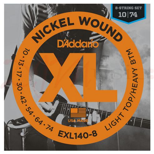 Image of D'addario Xl 10-74 8-string Guitar Set