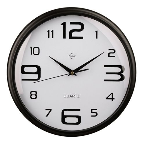 Image of Premier Housewares Wall Clock - Matt Black