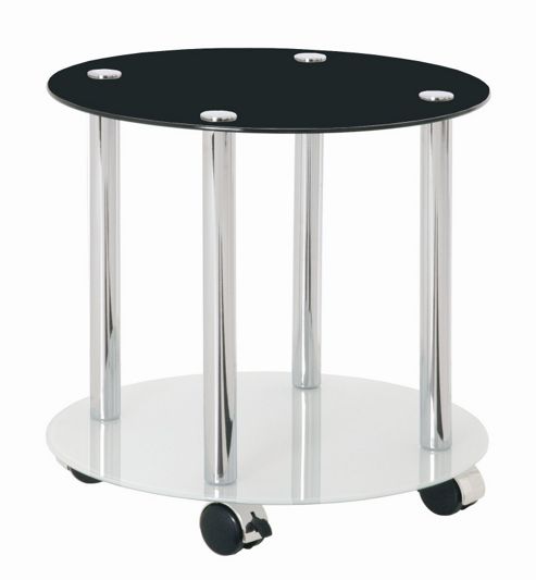 Image of Urbane Designs France Trolley Side Table - Black / White