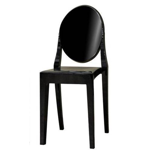 Image of Victoria Style Black Ghost Dining Side Chair