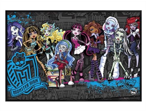Image of Gloss Black Framed Monster High Ghoul Friends Forever Poster