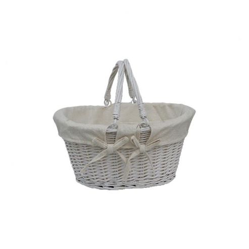Image of Wicker Valley Willow Folding Handle Shopper In White