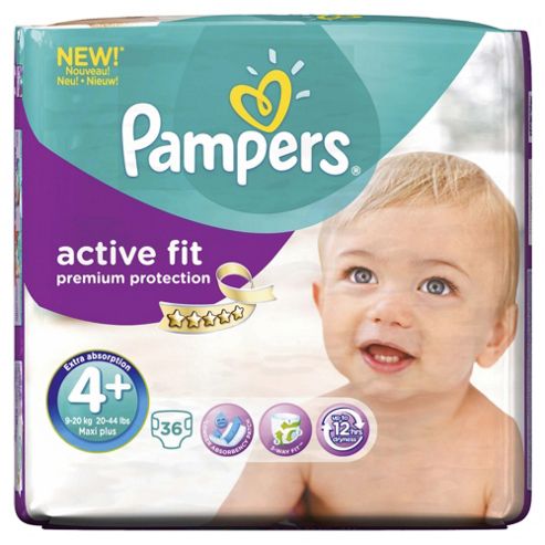 Image of Pampers Active Fit Size 4+ Essential Pack - 36 Nappies