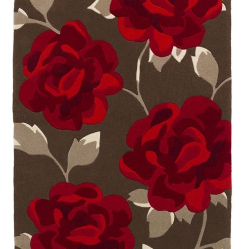 Image of Think Rugs Hong Kong Brown/red Tufted Rug - 150 Cm X 230 Cm (4 Ft 11 In X 7 Ft 6 In)