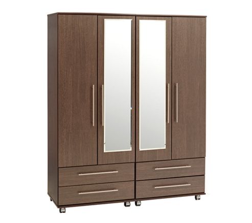 Image of Ideal Furniture New York 4 Door Wardrobe - Beech