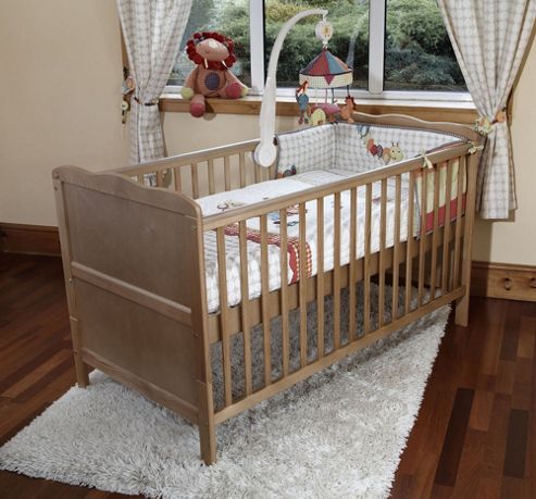 Image of Isabella Cot Bed/todler Bed & Deluxe Sprung Mattress - Pine