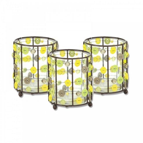 Image of Set Of Three Button Tealight Holders For The Home